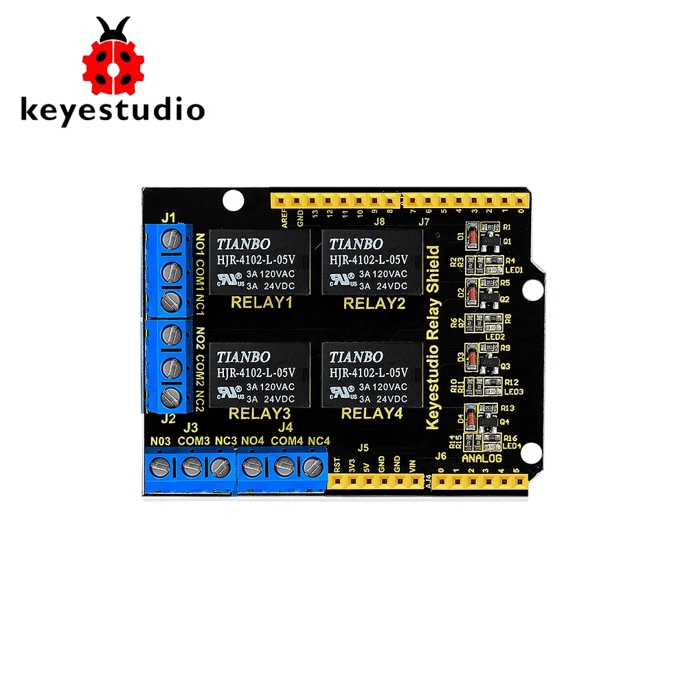 Keyestudio 4-канальный 5 В реле Щит модуль для Arduino UNO R3