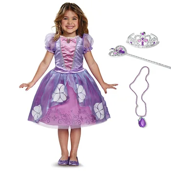 

Girls Princess Sofia Dress up Cosplay Costume Kids Short Puff Sleeve Ball Gown Children Halloween Party Fancy Dresses for 2-11Y