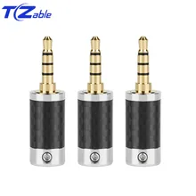 2 5mm 3 5mm Hifi Headphone Jack Solder 3 5 4 Poles Male Audio Plug Stereo Carbon Fiber Earphone Adapter Connector Balance Plug