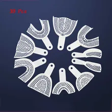 30 Pcs Dental material plastic dental care disposable net tray oral impression white tooth tray
