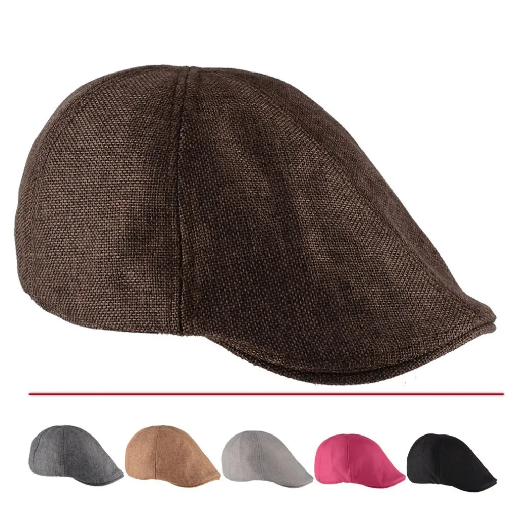 

2016 New Solid Casquette Winter Beret Hat for Women and Men Baker Boy Peaked NewsBoy Cap Flat Linen Berets Boina Gorras
