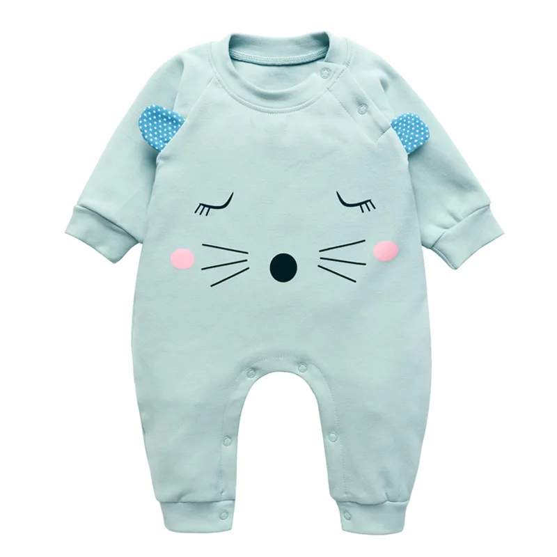 Cotton Baby Rompers Cute Cat Baby Boys & Girls Clothes Long Sleeve