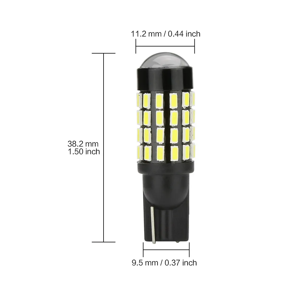 Zdatt T10 w5w Led 54 светодиодный 3014 SMD линзы сигнальная Лампа 194 168 Автомобильный светодиодный светильник 12В Автомобильный Стайлинг 6000K просвет светильник 1/2/3/5 пар в упаковке