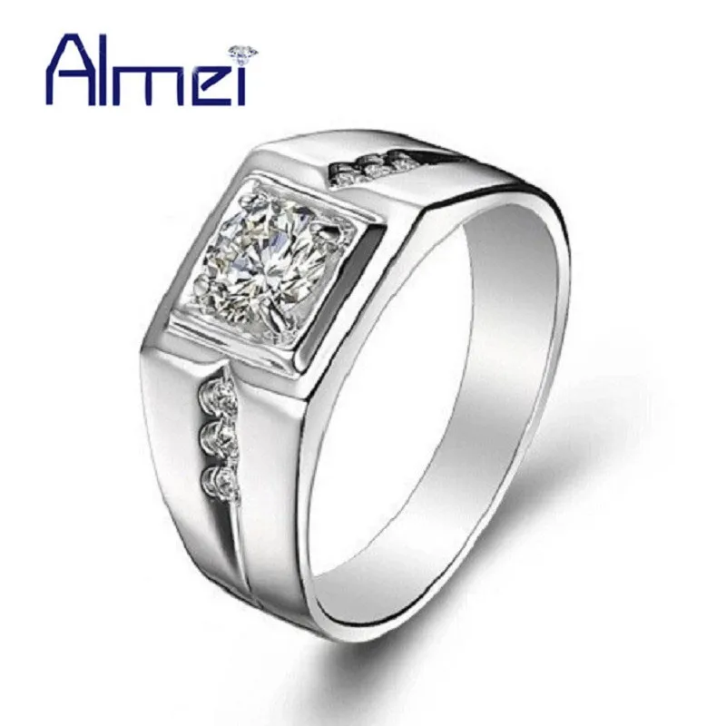 Скидка 49% Кристалл Мужчины Кольцо Серебряный Цвет Bijoux Bague Homme мужчина Украшения