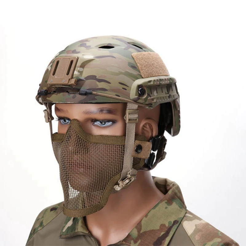 Страйкбол сталь металлическая сетка половина маска для лица Тактический Защитный Страйк Пейнтбол Аксессуары