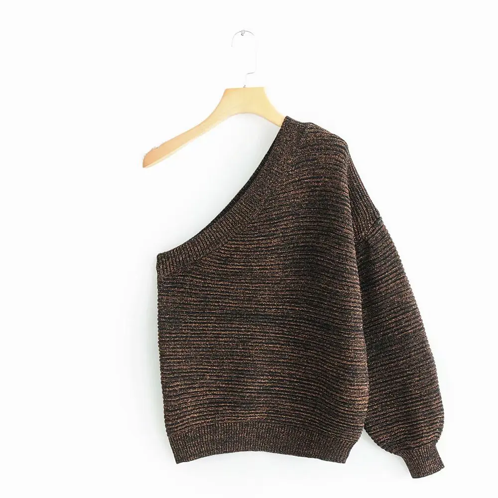 Fashion women Week 9-45-9955 European and American fashion one shoulder sweater | Женская одежда