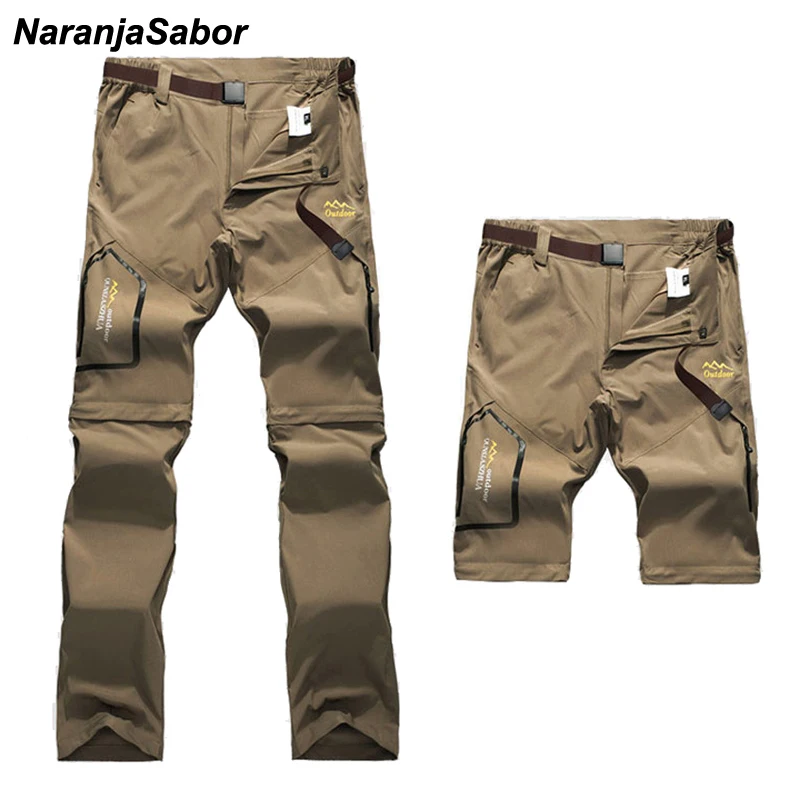 

NaranjaSabor Men's Removable Quick Dry Casual Pants Men Thin Trousers Male Army Military Short Cargo Pant Men Brand Clothing 6XL