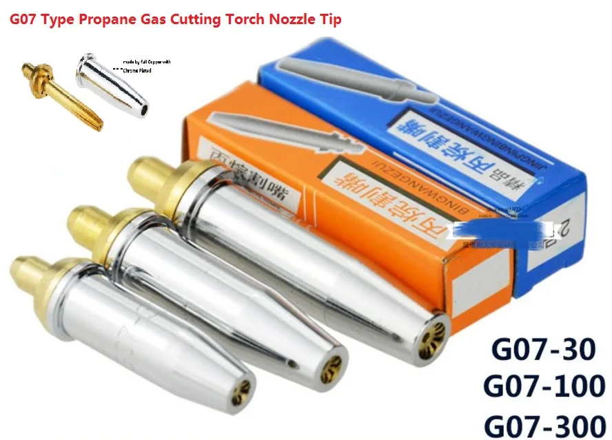 

Gas Cutting Torch Tip Nozzle 9pcs/set Suitable 10-250mm Propane Cutting G07 Series