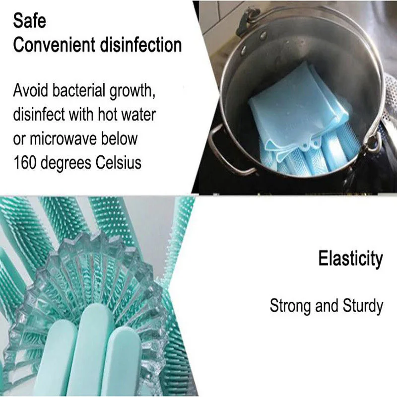 1 шт. Волшебные силиконовые Чистящая Щетка скраб перчатки термостойкие скраб инструмент LBShipping