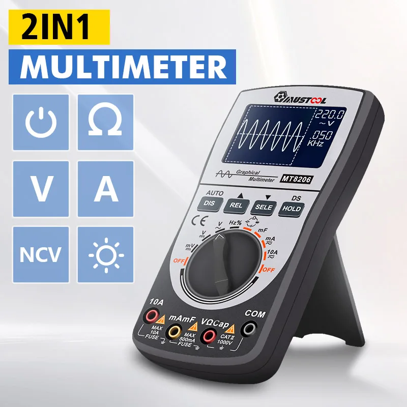 Upgraded MUSTOOL MT8206 2 in 1 Intelligent Digital Oscilloscope