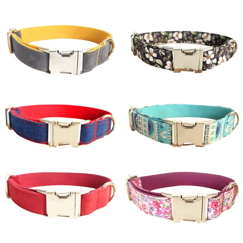 

Pet Neck Ornament Dog Collars, Dog Decorative Adjustable Comfortable Collar with Metal Leash Ring Strong Tension Pet Products