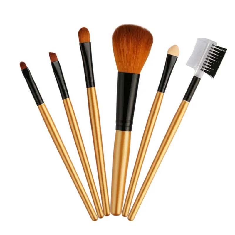 

6pcs Professional Women Girl Makeup Brushes High Quality Powder Eyeshadow Eyelash Cheek Color Brush Set Hot Sale Cosmetic Tool