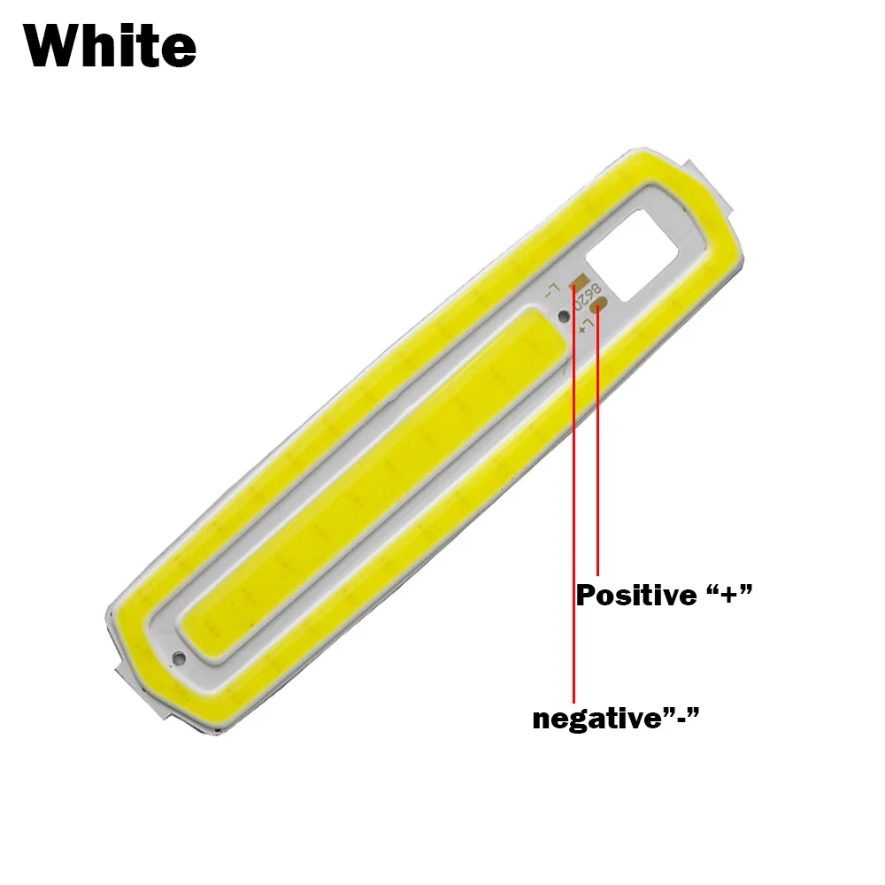 87*20 мм светодиодный COB 2 Вт 3 Вт Холодный белый красный желтый DIY кровать велосипедные фары COB полосы лампы DC 3 в светодиодный s чип IQ