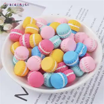

GraceAngie 20pcs 15mm Cute emulation food toy Resin Cake Macarons Mixed Color Jewelry Making Phone case Decor DIY Crafts