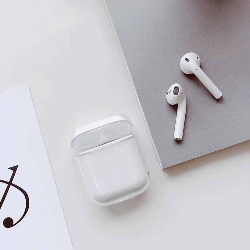 Полный прозрачный мягкий ТПУ чехол для наушников Airpods тонкий прозрачный жесткий PC защитный чехол для наушников для Airpods 2 зарядная коробка