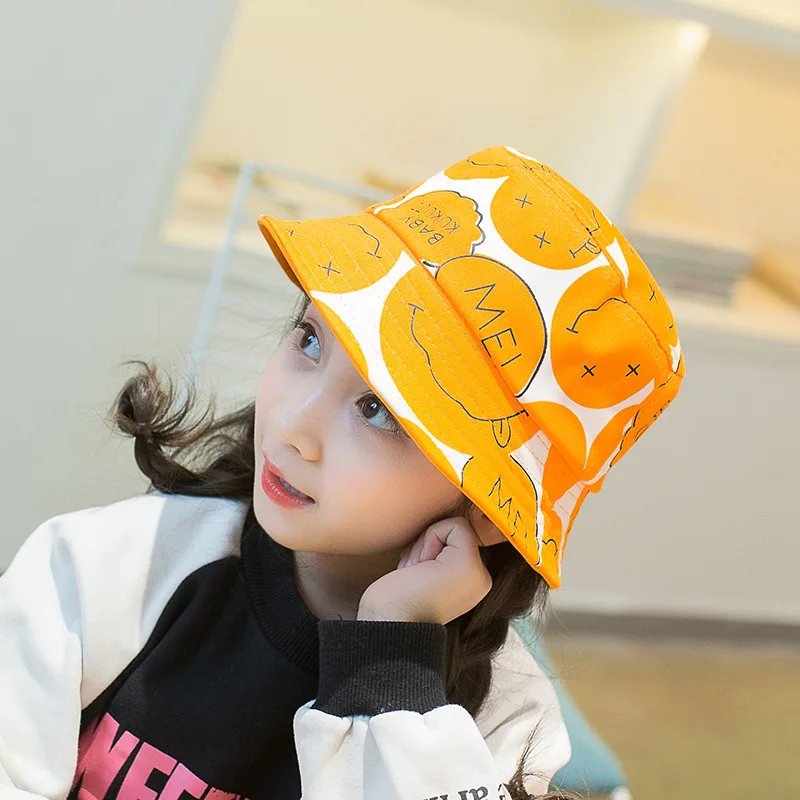 

Cartoon print flowerpot hat children fisherman spring 2019 new cotton child sun