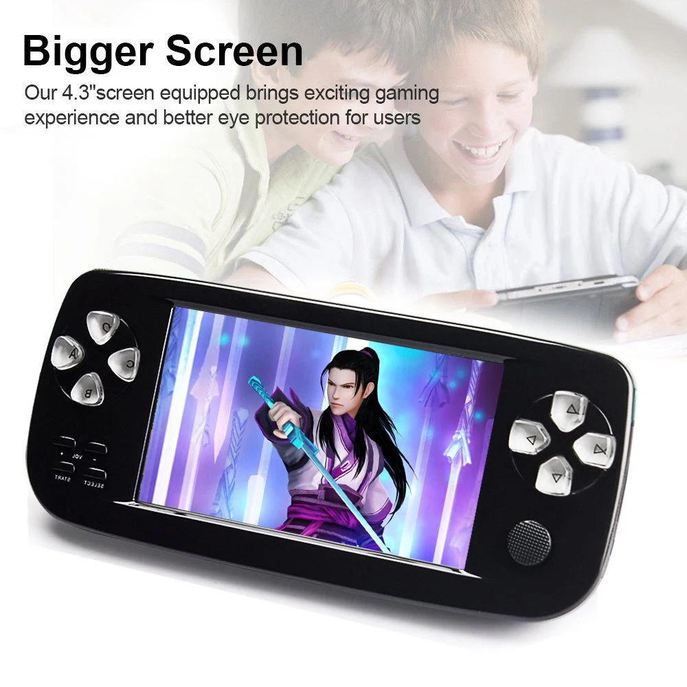 PAP KIII 4.3" Handheld Games Consoles 4GB Portable Video Game Built in 600 Games with Camera