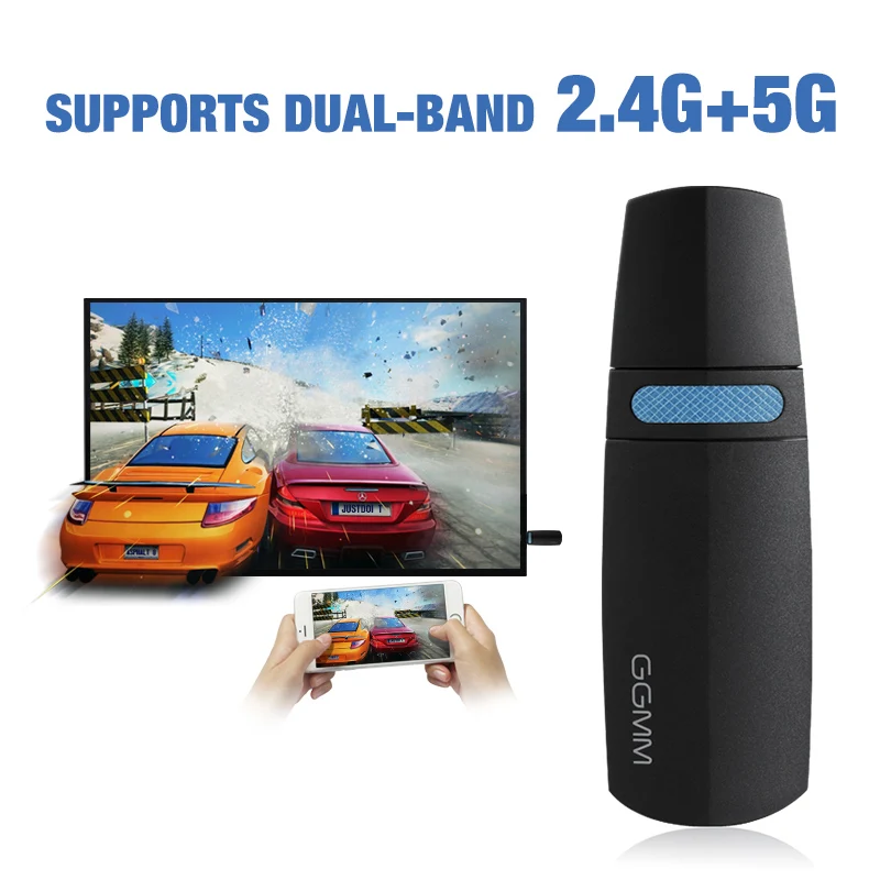 GGMM Miracast tv Stick Android Dongle WiFi беспроводной мини HDMI ТВ-тюнер 5G/2,4G DLNA AirPlay Chromcast потоковая ТВ-карта для ios