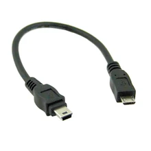 Cablecc novo 5pin micro usb macho para mini usb macho 5pin carregador de dados cabo de 10 cm para mp4 navegador eletrônico cão