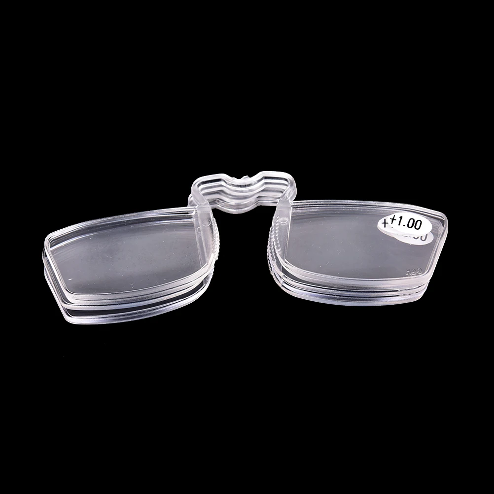 

Wholesale 1Pc +1 +1.5 +2 +2.5 +3 No Frame Clip On nose Reading Glasses Older Mirror Nose Clip Mini Small Eyeglasses