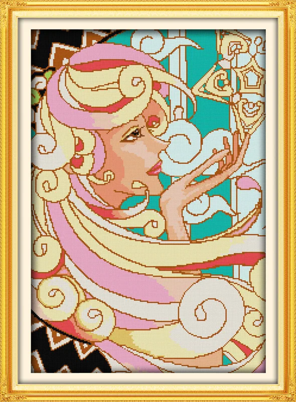 

Beauty Temptation Printed Canvas DMC Counted Chinese Cross Stitch Kits printed Cross-stitch set Embroidery Needlework