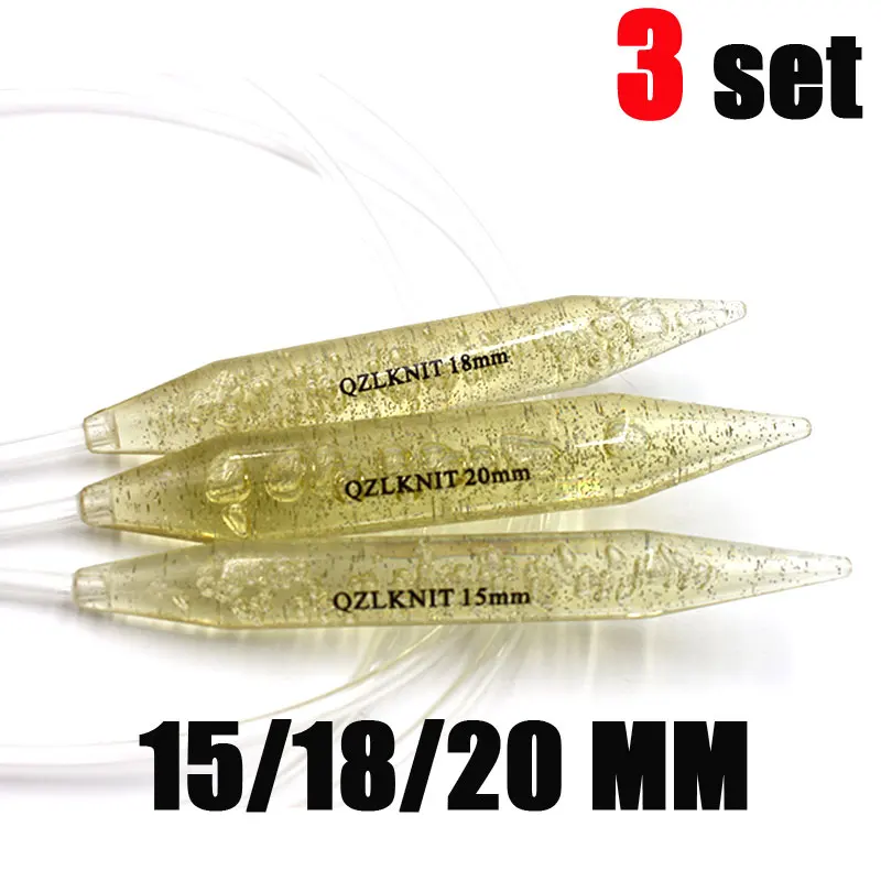 15 18 20mm 3set Круговой пластиковый спицы прозрачная трубка крючком Крючки тканый свитер Тканый Ковер Иглы домашний рукоделие аксессуары - Цвет: 15 18 20mm 3set