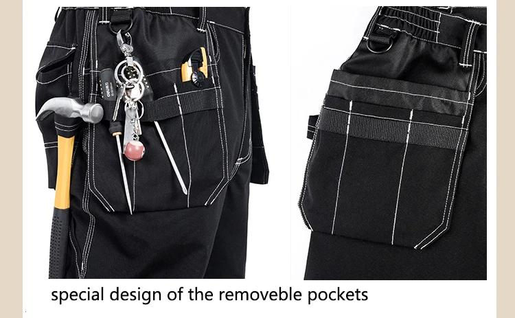 CCGK Men working pants multi pockets work trousers with removable eva knee pads high quality worker mechanic cargo work pants (22)