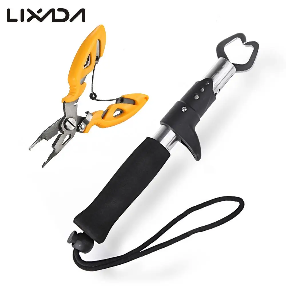 

Lixada Fishing Lip Gripper Set Fishing Tackle Control Fish Pliers Fishing Tool Multifunctional Stainless Steel Grip Pliers Set