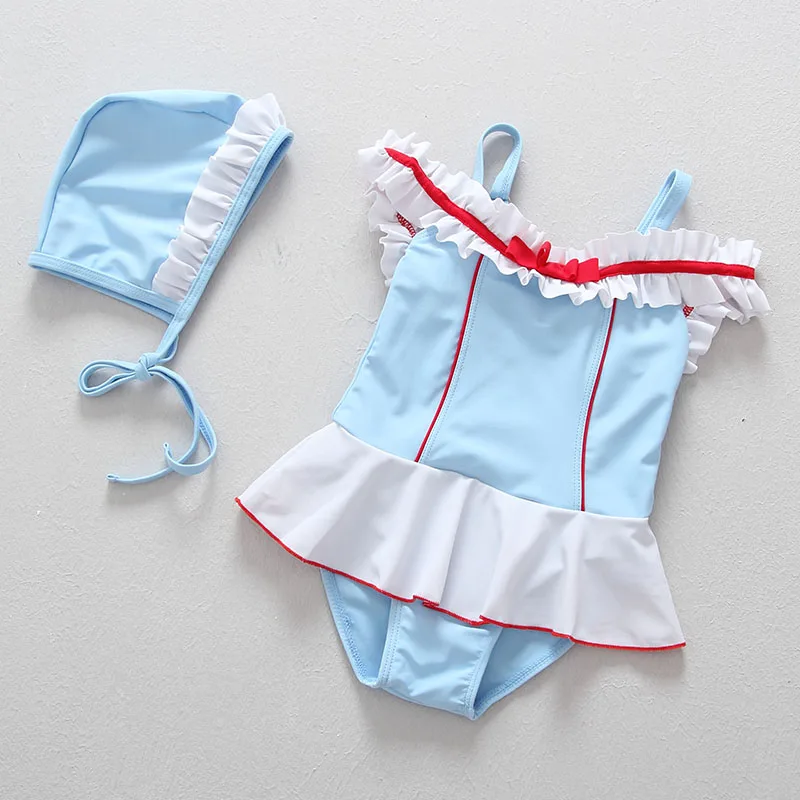 Buy ᐅ Summer Baby Girls One Pieces Swimwear Ruffles Sexy Cute - summer baby girls one pieces swimwear ruffles sexy cute princess blue white girl s swimsuit beachwear bathing
