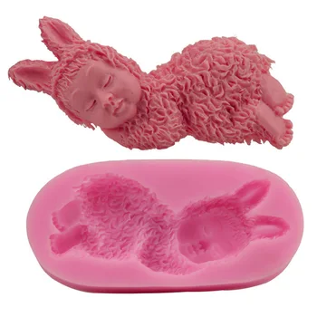 

Rabbit Baby Silicone Polymer Clay Molds Baking Tools Mold For Handmade Soap Chocolate Candy Mould