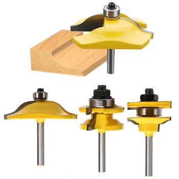 

Mayitr 3pcs 1/4'' Shank Ogee Rail & Stile Raised Blade Cutter Panel Cabinet Router Bits Set Milling Cutter For Wood Cutting