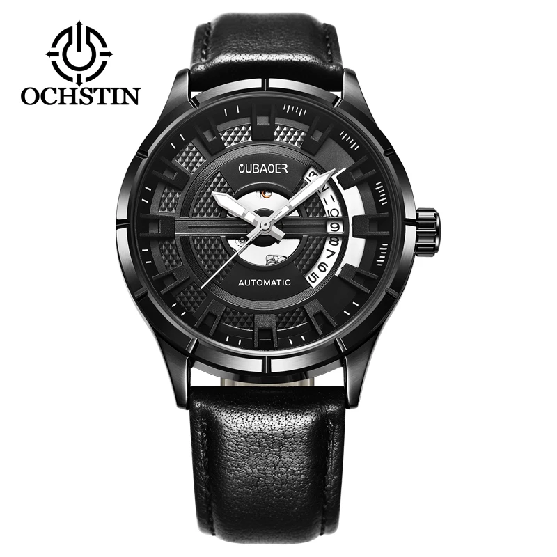 

Horloge Men's Automatic Mechanical Waterproof Watch Wristwatch Men Fashion Leather Strap Watches Montre Homme Business Horology