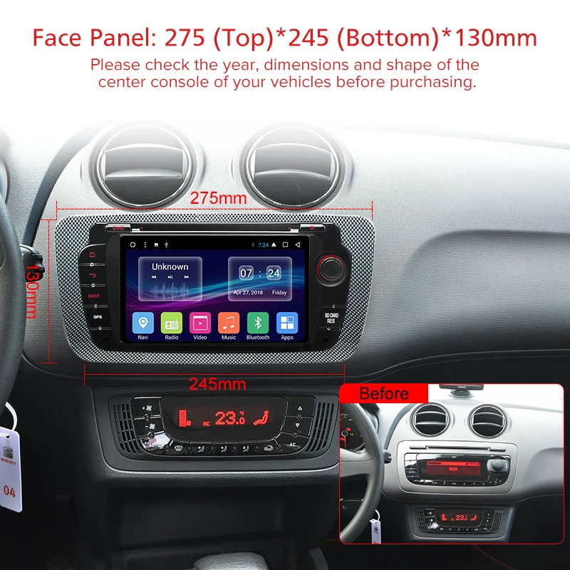 Junsun 2 Din Android 7,1 автомобильный DVD мультимедийный плеер для сиденья Ibiza 2009- gps навигация Bluetooth OBD2 Авторадио