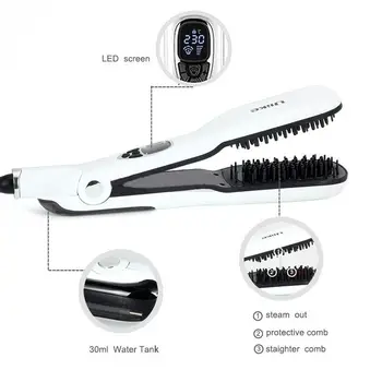 

Hot Steam Hair Straightener Brush Fast Steampod Hair Straightener Comb Professional Electric Steam Hair Straightener With LCD