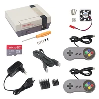 Raspberry Pi 3 NESPi Case Classical Retroflag Box+5V 3A Power Supply+Game Pad Controller+32G SD Card+HDMI Cable+Heat Sink 