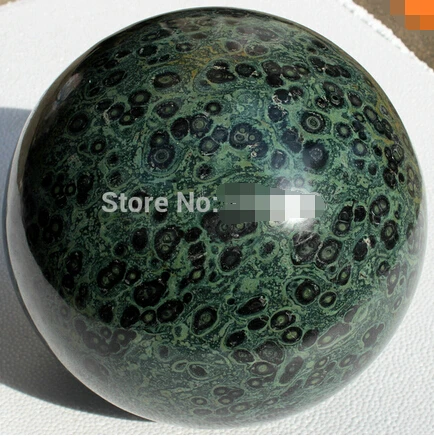 

A NATURAL GREEN JASPER STROMATOLITE Fossil Quartz Crystal Sphere Ball (0601)