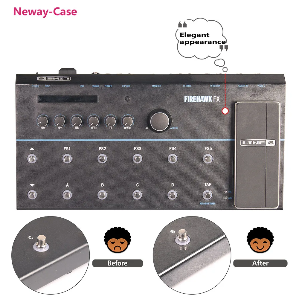 Neway-Case Electric Guitar Effect Film Protector For LINE 6 FIREHAWK FX Guitar Pedal Effects Accessories Neway-Case Electric Guitar Effect Film Protector For LINE 6 FIREHAWK FX Guitar Pedal Effects Accessories