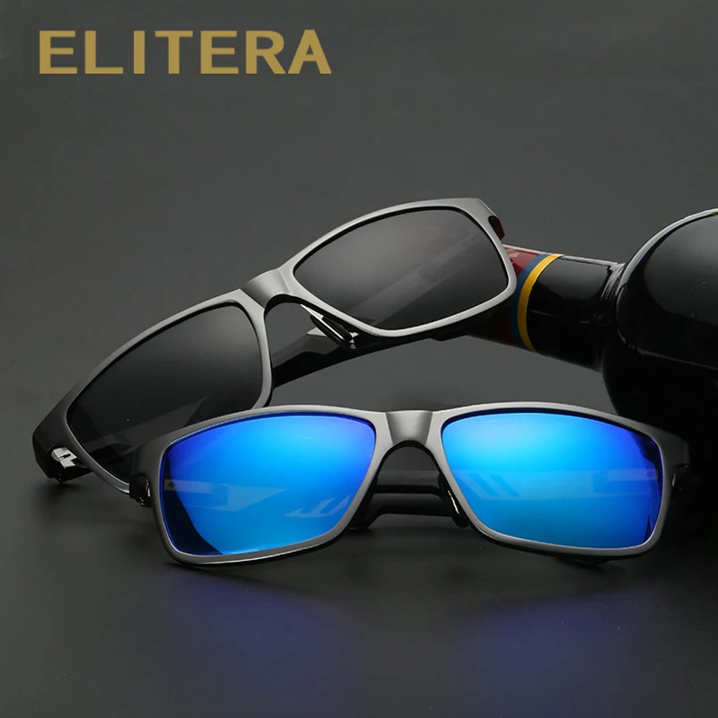 Мужские солнцезащитные очки ELITERA спортивные поляризационные алюминиевые для