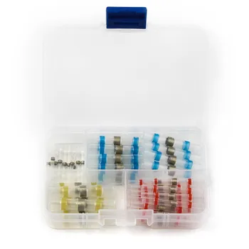 

50pcs Waterproof Solder&Seal Heat Shrink Butt Connectors Soldering Sleeve Electrical Wire Cable Connector Mixed 4Sizes with Box