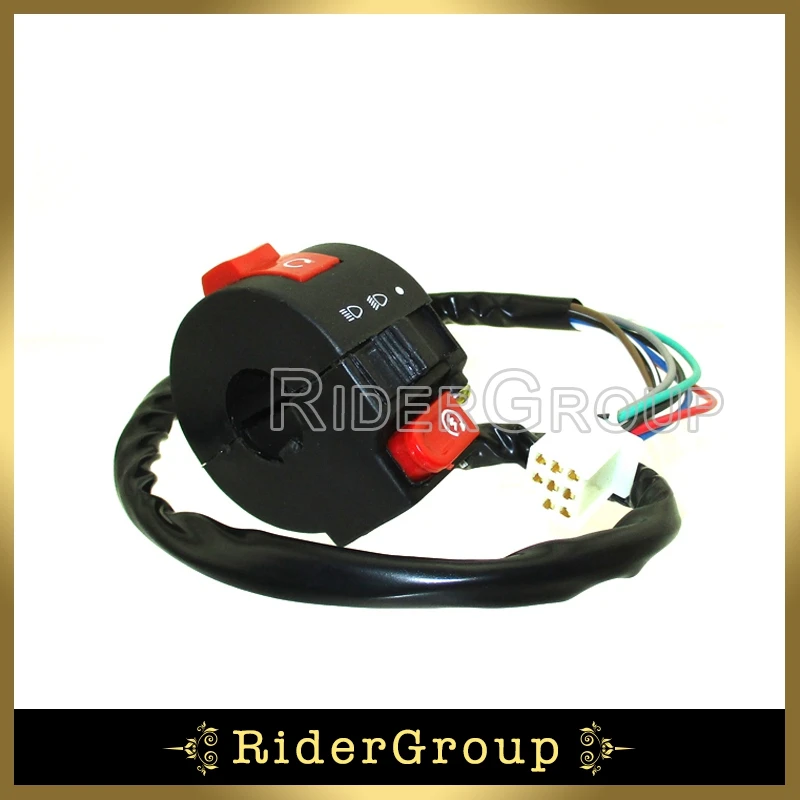 

7/8" 22mm 8 Wire Kill Light Start Switch For Chinese 50cc 70cc 90cc 110cc ATV Quad Kazuma Taotao Coolster