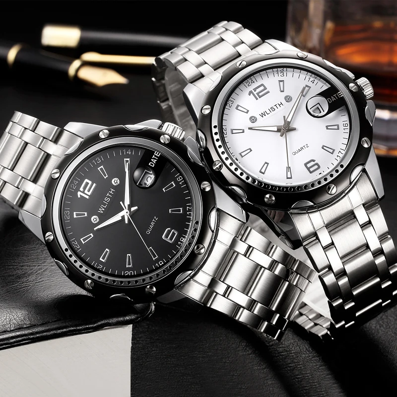 

2019 New Business Watch Men Fashion Luxury Quartz Watch Luminous Waterproof Wristwatch Casual Stainless Steel Men's Watches