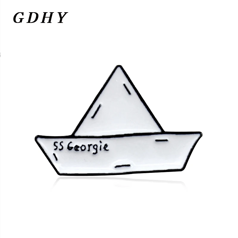 GDHY &quotSS Джорджи&quot бумажная Складная брошь в виде лодки простая белая бумага