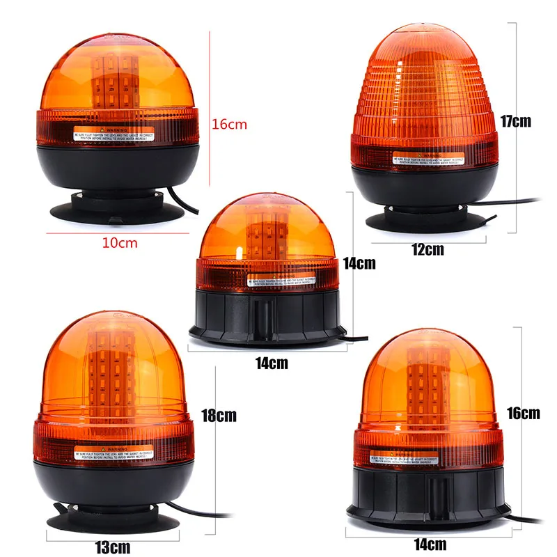 

New LED Car Signal Lamp Flashing Strobe Beacon Emergency Warning Light Car Auto Amber Lamp Yellow Lighting 12-24V Mul Size