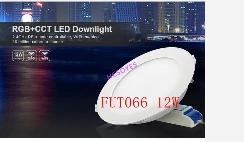 Milight FUT065 FUT066/12 Вт 18 Вт Светодиодный светильник RGB+ CCT AC110 220 В Регулируемая яркость беспроводной wifi приложение управление AC100-240V