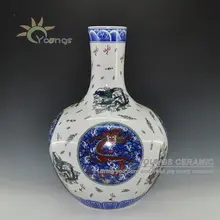 Цзиндэчжэнь 55 см высокие изделия из керамики фарфоровые напольные вазы с шестью рисунками дракона, цветок, персик, дети