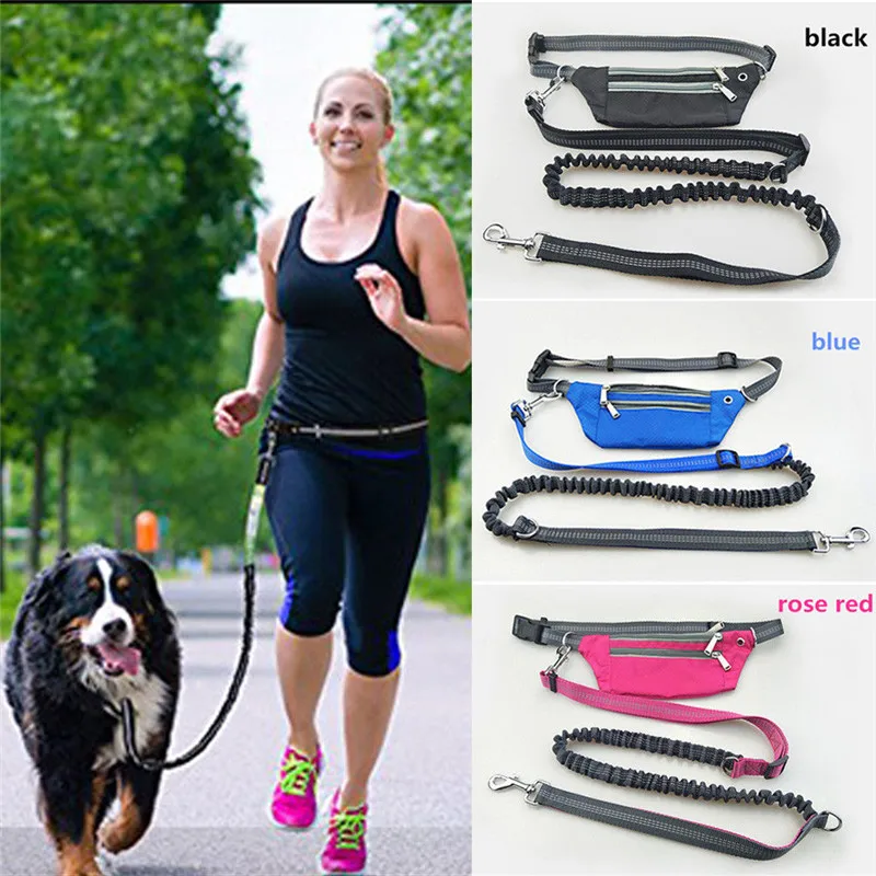 

Women Men Hands Free Dog Leash With Accessory Pouch Waist Packs Card Holder Phone Bag For Walking Running Hiking