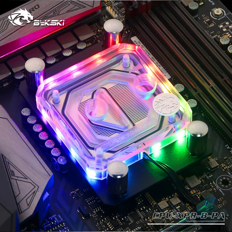 

Bykski CPU Water Block use for AMD RYZEN3000 AM3/AM3+/AM4 X570 Motherboard Socket RGB support 5V 3PIN GND Header to Motherboard