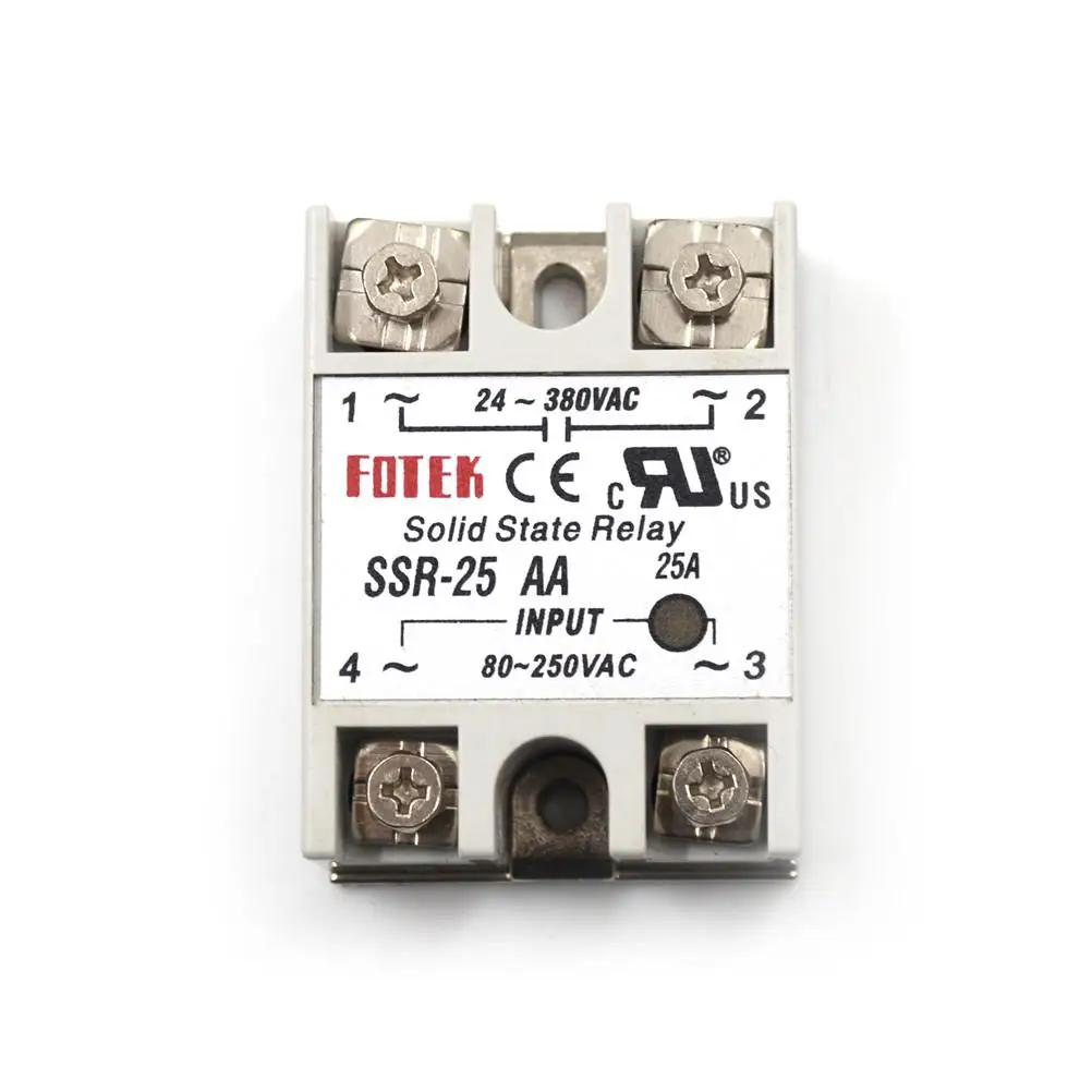 

1 pcs FOTEK TYPE SSR-25AA Manufacturer 25A ssr solid relay,output 24-380VAC input 80-250VAC good quality SSR 25AA 25A Hot Promot