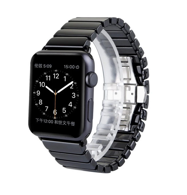 Модные керамические ремешок для наручных часов Apple watch серии 3/2 соединяющий ремешок браслета с переходник для iwatch 38 мм 42 мм полосы черный, белый цвет