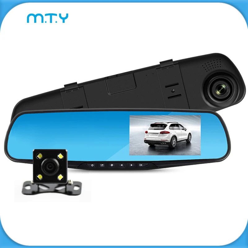 Dual Camera Novatek 96655 Rear View Mirror Car Dvr Camera Dashcam Full